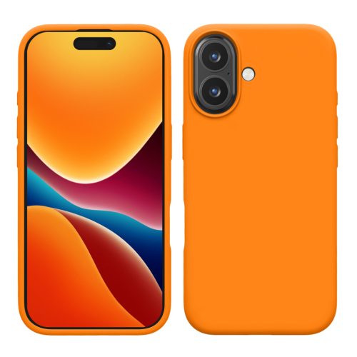 Θήκη Kwmobile για Apple iPhone 16, Πορτοκαλί, Σιλικόνη, KWM000022TU007C