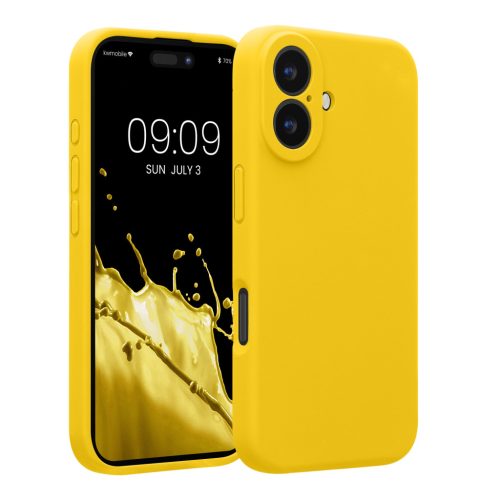 Θήκη Kwmobile για Apple iPhone 16, Κίτρινη, Σιλικόνη, KWM000022TY002C