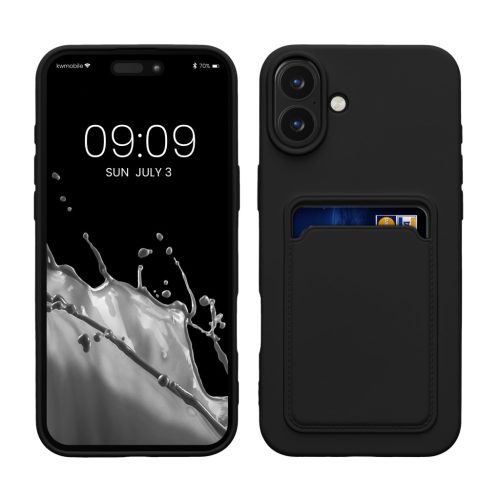 Θήκη Kwmobile για Apple iPhone 16 Plus, Μαύρη, Σιλικόνη, KWM000022UG001C