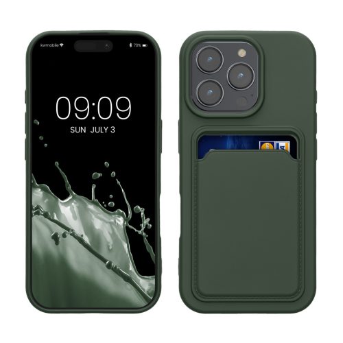 Θήκη Kwmobile για Apple iPhone 16 Pro, Σκούρο πράσινο, Σιλικόνη, KWM000022UH002C