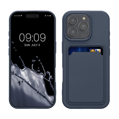 Θήκη Kwmobile για Apple iPhone 16 Pro, Σκούρο μπλε, Σιλικόνη, KWM000022UH004C