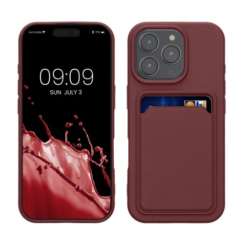 Θήκη Kwmobile για Apple iPhone 16 Pro, Σκούρο Κόκκινο, Σιλικόνη, KWM000022UH006C