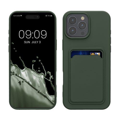Θήκη Kwmobile για Apple iPhone 16 Pro Max, Σκούρο πράσινο, Σιλικόνη, KWM000022UI002C