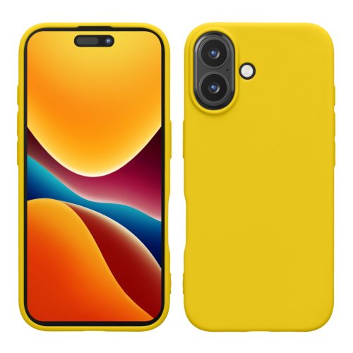 Θήκη Kwmobile για Apple iPhone 16, Κίτρινη, Σιλικόνη, KWM000022UJ002C
