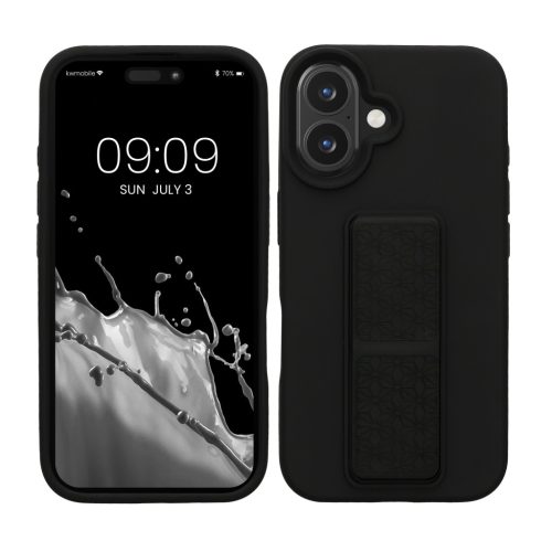Θήκη Kwmobile για Apple iPhone 16, Μαύρη, Σιλικόνη, KWM000022UM003C