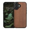 Θήκη Kwmobile για Apple iPhone 16, Καφέ, Ξύλο/Σιλικόνη, KWM000022UP001C