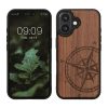 Θήκη Kwmobile για Apple iPhone 16, Καφέ, Ξύλο/Σιλικόνη, KWM000022US001C
