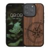 Θήκη Kwmobile για Apple iPhone 16 Pro, Καφέ, Ξύλινη/Σιλικόνη, KWM000022UT001C