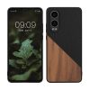 Θήκη Kwmobile για OnePlus Nord CE4 Lite, Καφέ/Μαύρο, Ξύλο/Σιλικόνη, KWM000022UX001C