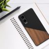 Θήκη Kwmobile για OnePlus Nord CE4 Lite, Καφέ/Μαύρο, Ξύλο/Σιλικόνη, KWM000022UX001C