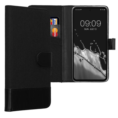 Θήκη Kwmobile για OnePlus Nord CE4 Lite, Μαύρη, Ύφασμα/Σιλικόνη, KWM000022VB001C