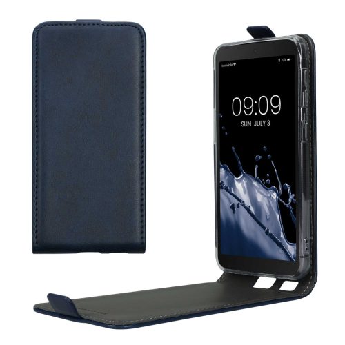 Θήκη Kwmobile για Samsung Galaxy Xcover 5, Σκούρο μπλε, Οικολογικό δέρμα/Σιλικόνη, KWM000012NW002C