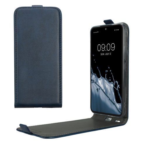 Θήκη Kwmobile για Samsung Galaxy A54 5G, Σκούρο μπλε, Οικολογικό δέρμα/σιλικόνη, KWM000018TT002C