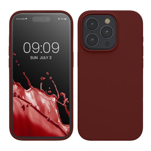 Θήκη Kwmobile για Apple iPhone 15 Pro, Σκούρο Κόκκινο, Σιλικόνη, KWM000020CC040C