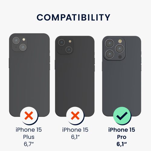 Θήκη Kwmobile για Apple iPhone 15 Pro, Πολύχρωμη, Ξύλο/Σιλικόνη, KWM000020EI004C