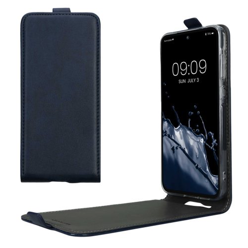 Θήκη Kwmobile για Samsung Galaxy A55 5G, Σκούρο μπλε, Οικολογικό δέρμα/σιλικόνη, KWM000021OP002C
