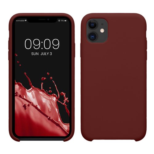 Θήκη Kwmobile για Apple iPhone 11, Σκούρο Κόκκινο, Σιλικόνη, KWM000010EY113C
