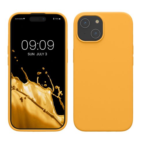 Θήκη Kwmobile για Apple iPhone 15, Πορτοκαλί, Σιλικόνη, KWM000020CA012C