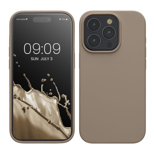 Θήκη Kwmobile για Apple iPhone 15 Pro, Μπεζ, Σιλικόνη, KWM000020CC047C