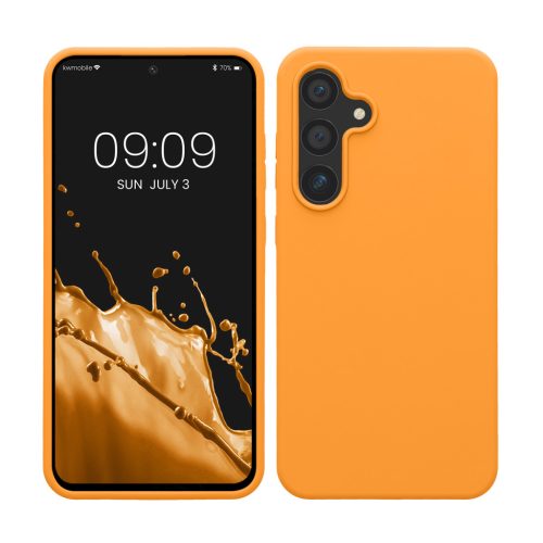 Θήκη Kwmobile για Samsung Galaxy S24 FE, Πορτοκαλί, Σιλικόνη, KWM000021WA007C