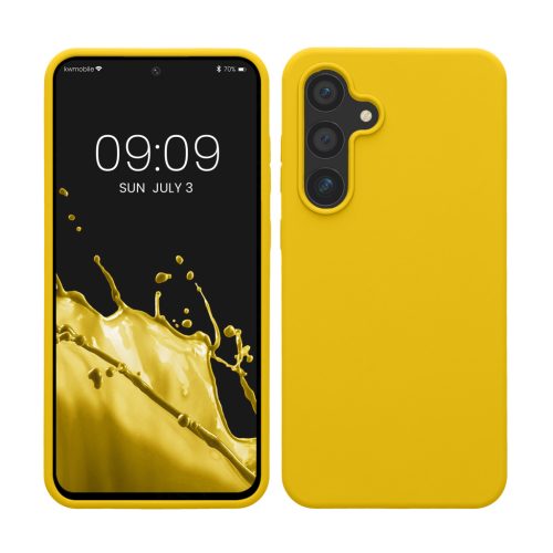 Θήκη Kwmobile για Samsung Galaxy S24 FE, Κίτρινη, Σιλικόνη, KWM000021WA008C