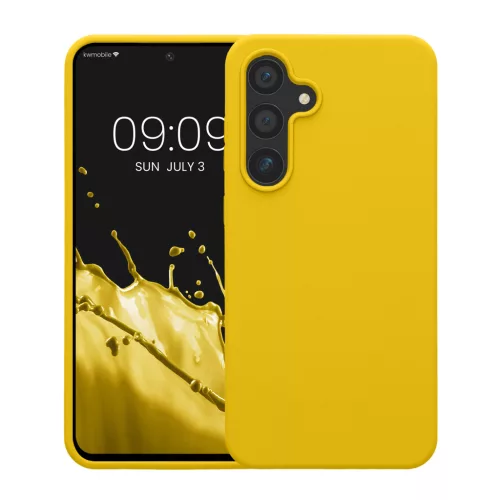 Θήκη Kwmobile για Samsung Galaxy S24 FE, Κίτρινη, Σιλικόνη, KWM000021WA008C