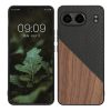 Θήκη Kwmobile για OnePlus Nord 4, Καφέ/Μαύρο, Ξύλο/Σιλικόνη, KWM000022VK001C