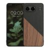 Θήκη Kwmobile για OnePlus Nord 4, Καφέ/Μαύρο, Ξύλο/Σιλικόνη, KWM000022VK001C