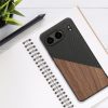 Θήκη Kwmobile για OnePlus Nord 4, Καφέ/Μαύρο, Ξύλο/Σιλικόνη, KWM000022VK001C