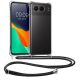 Θήκη Kwmobile με κορδόνι για OnePlus Nord 4, Διαφανής/Μαύρη, Σιλικόνη, KWM000022VN001C