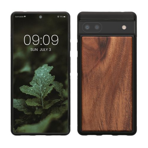 Θήκη Kwmobile για Google Pixel 6a, Καφέ, Ξύλο/Σιλικόνη, KWM000015MB003C