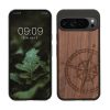 Θήκη Kwmobile για Google Pixel 9 Pro XL, Καφέ, Ξύλο/Σιλικόνη, KWM000020QT001C