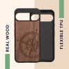 Θήκη Kwmobile για Google Pixel 9 Pro XL, Καφέ, Ξύλο/Σιλικόνη, KWM000020QT001C