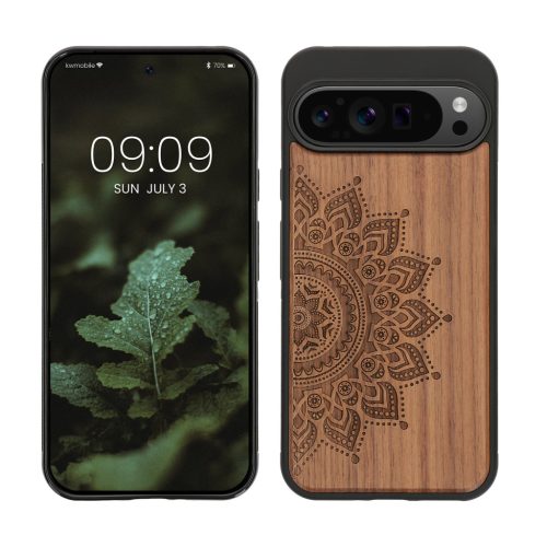 Θήκη Kwmobile για Google Pixel 9 Pro XL, Καφέ, Ξύλο/Σιλικόνη, KWM000020QT002C
