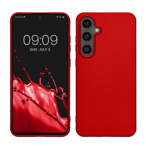 Θήκη Kwmobile για Samsung Galaxy S24 FE, Κόκκινη, Σιλικόνη, KWM000021WP006C