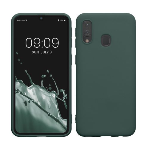 Θήκη Kwmobile για Samsung Galaxy A40, Σκούρο Πράσινο, Σιλικόνη, KWM000009ZX035C