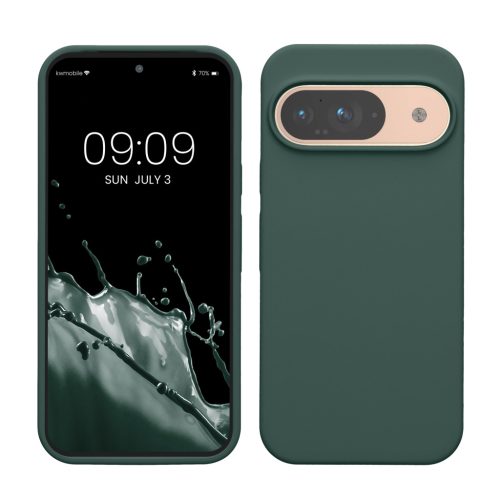 Θήκη Kwmobile για Google Pixel 9/Pixel 9 Pro, Σκούρο πράσινο, Σιλικόνη, KWM000020PI025C