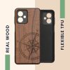 Θήκη Kwmobile για Motorola Moto G54, Καφέ, Ξύλο/Σιλικόνη, KWM000022VW001C