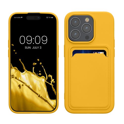 Θήκη Kwmobile για Apple iPhone 15 Pro, Κίτρινη, Σιλικόνη, KWM000020EO014C
