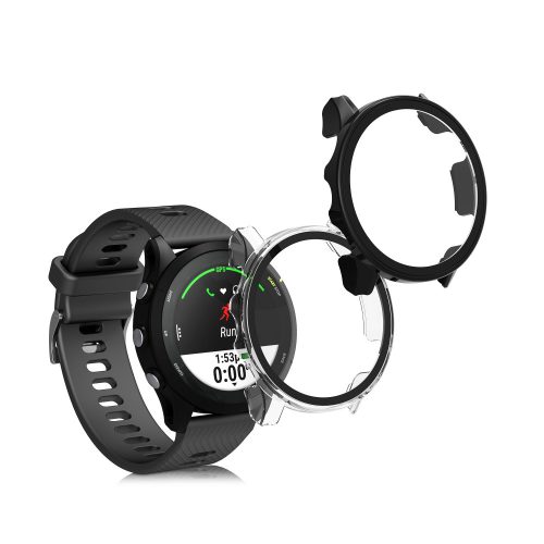 Σετ 2 θηκών για Garmin Forerunner 255/Forerunner 255 Music, Kwmobile, Black/Transparent, Plastic, 59311.01