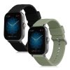 Σετ 2 ιμάντων για Huami Amazfit GTS 3/Amazfit GTS 2/Amazfit GTS, Kwmobile, Μαύρο/Πράσινο, Σιλικόνη, 52696.13