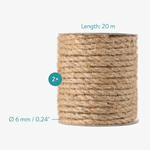 Σετ 2 σχοινιά από γιούτα Navaris 20m για γάτες, 59580.200