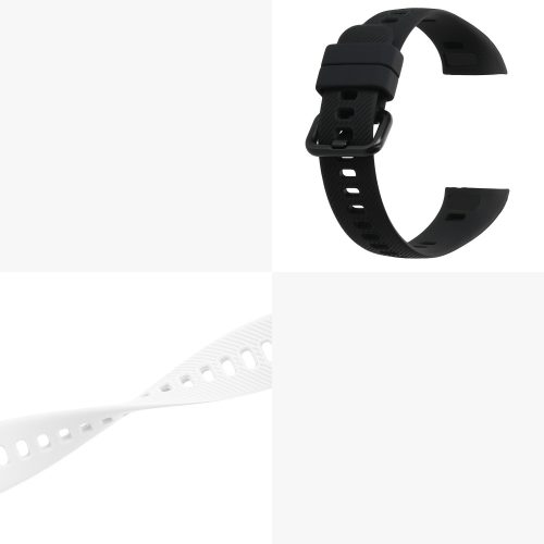 Σετ 2 λουράκια για Honor Band 5/Band 4, Kwmobile, Black/White, Silicone, 59596.01