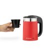 Fierbator de voiaj Navaris dublu perete, 1100W, 0,5L, portabil, ideal camping, rosu, 48676.09