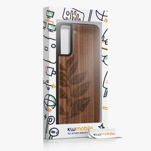 Θήκη kwmobile για Samsung Galaxy S21 FE, Ξύλο, Καφέ, 56172.05