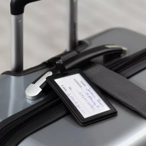 Ζώνη αποσκευών Navaris με λουκέτο και ετικέτα ID, ρυθμιζόμενο μήκος 400x5 εκ., μαύρο, 51357.01