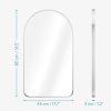 Oglinda de perete Navaris, arcuita, 45x80 cm, montaj usor, argintiu, aluminiu/sticla