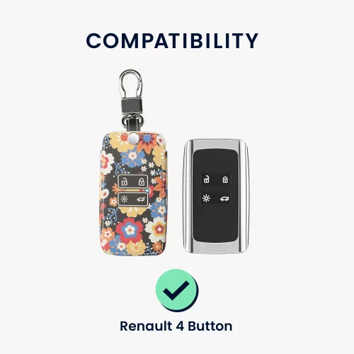 kwmobile Κάλυμμα κλειδιού αυτοκινήτου για Renault/Dacia 4 κουμπιά - Keyless Go, Οικολογικό δέρμα, Πολύχρωμο, 44637.70