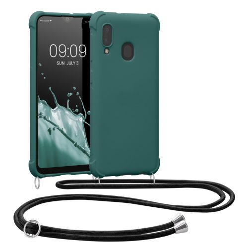 Θήκη Kwmobile με κορδόνι για Samsung Galaxy A20e, Πράσινη, Σιλικόνη, 49966.78