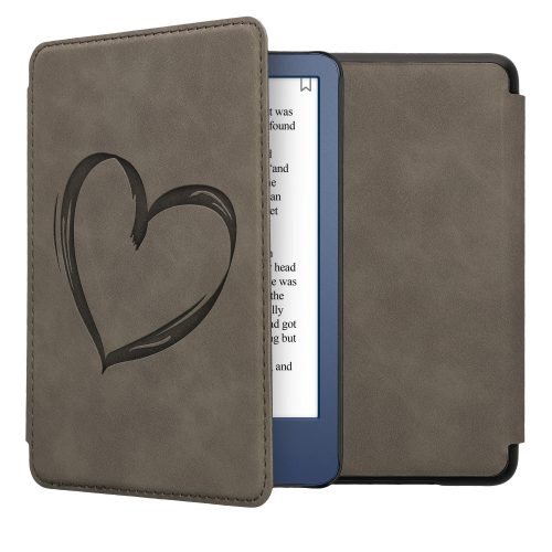 Εξώφυλλο kwmobile για Amazon Kindle (2022), Οικολογικό δέρμα, Γκρι, 59990.01